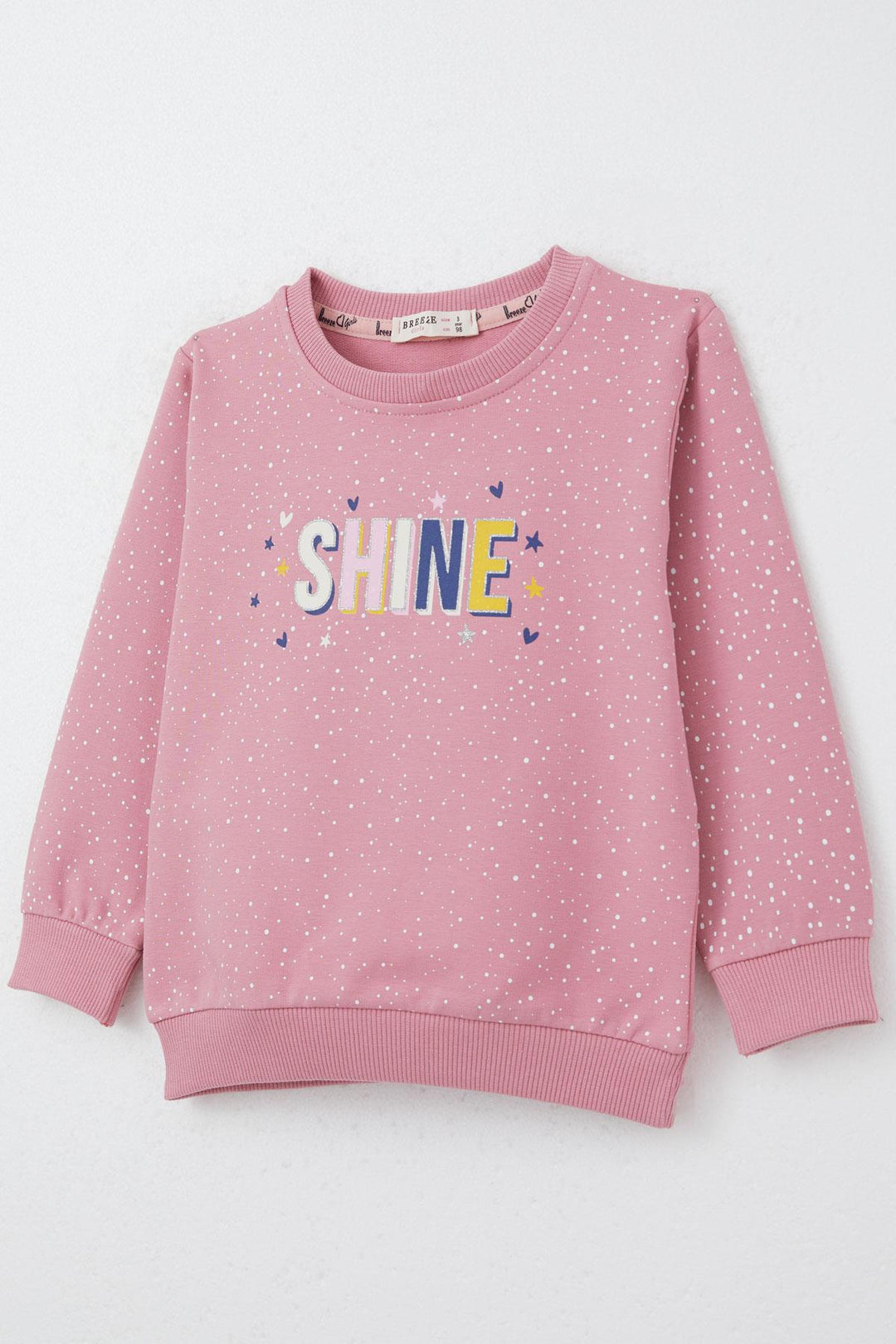 BRE Breeze Girl Child Tracksuit Printed with Heart and Star for 3-7 Years, Pink - Saint-Nazaire