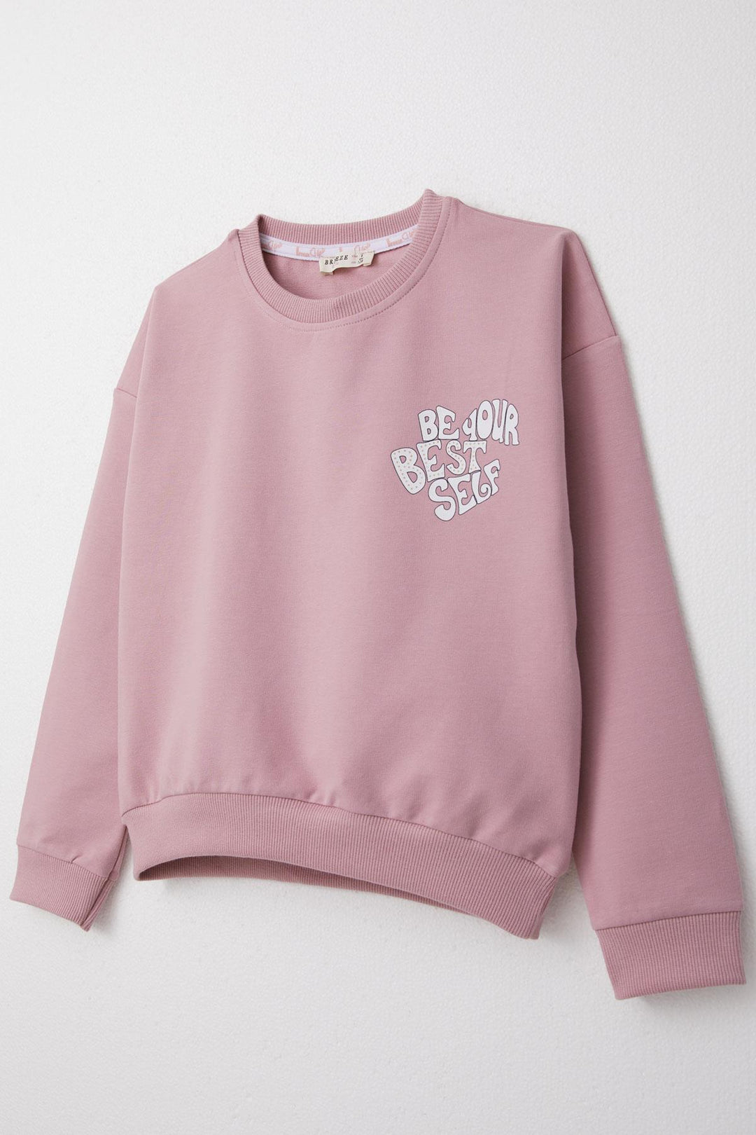 BRE Breeze Girl's Tracksuit with Printed Writing and Flowered Back, 4-9 Years, Rose Pink - Saratoga Springs