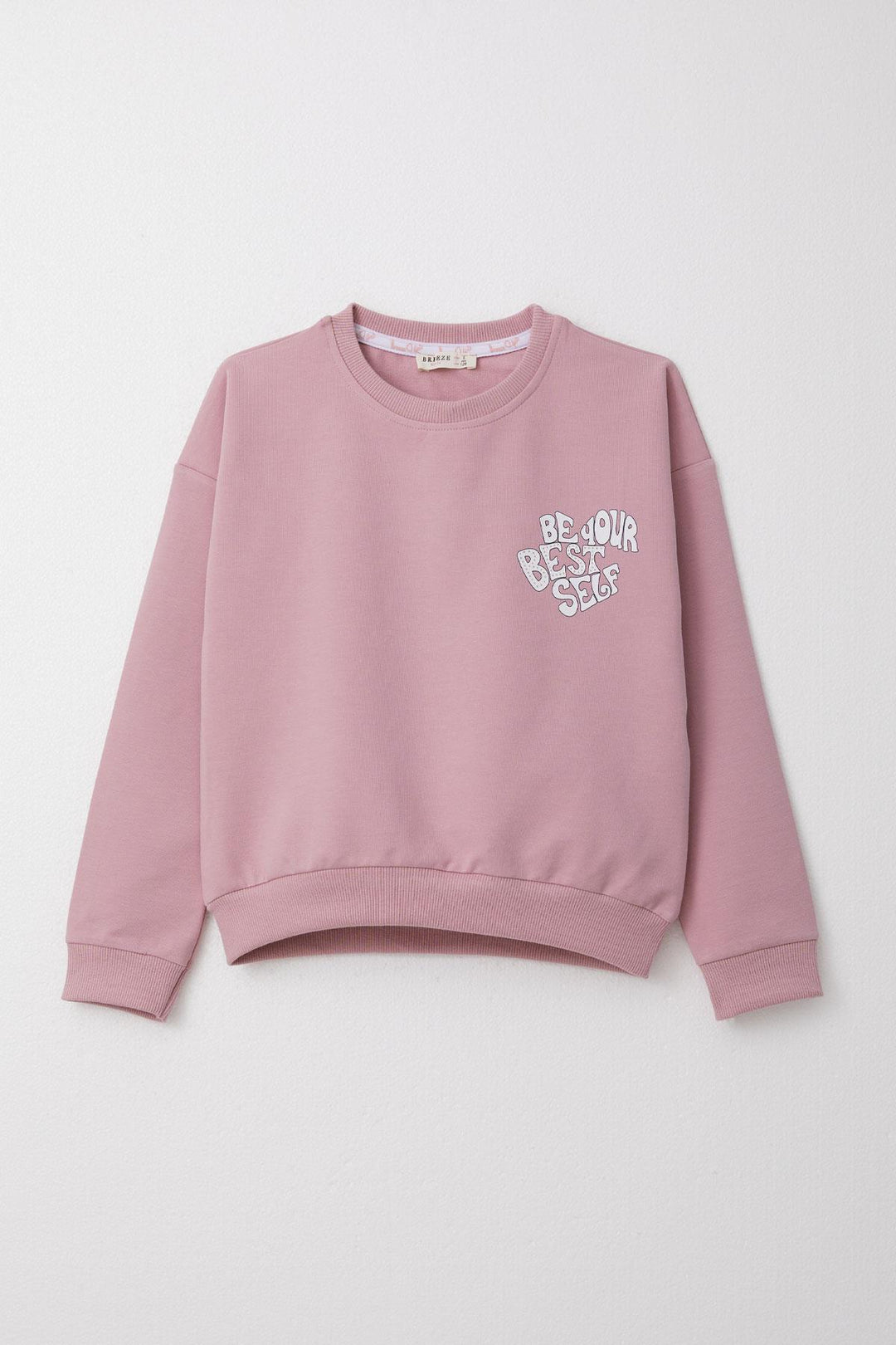 BRE Breeze Girl's Tracksuit with Printed Writing and Flowered Back, 4-9 Years, Rose Pink - Saratoga Springs
