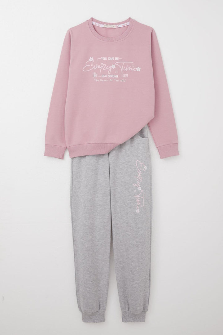 BRE Breeze Girl Child Tracksuit Printed with Flower Pattern 62 Years, Rose Pink - West Bridgford