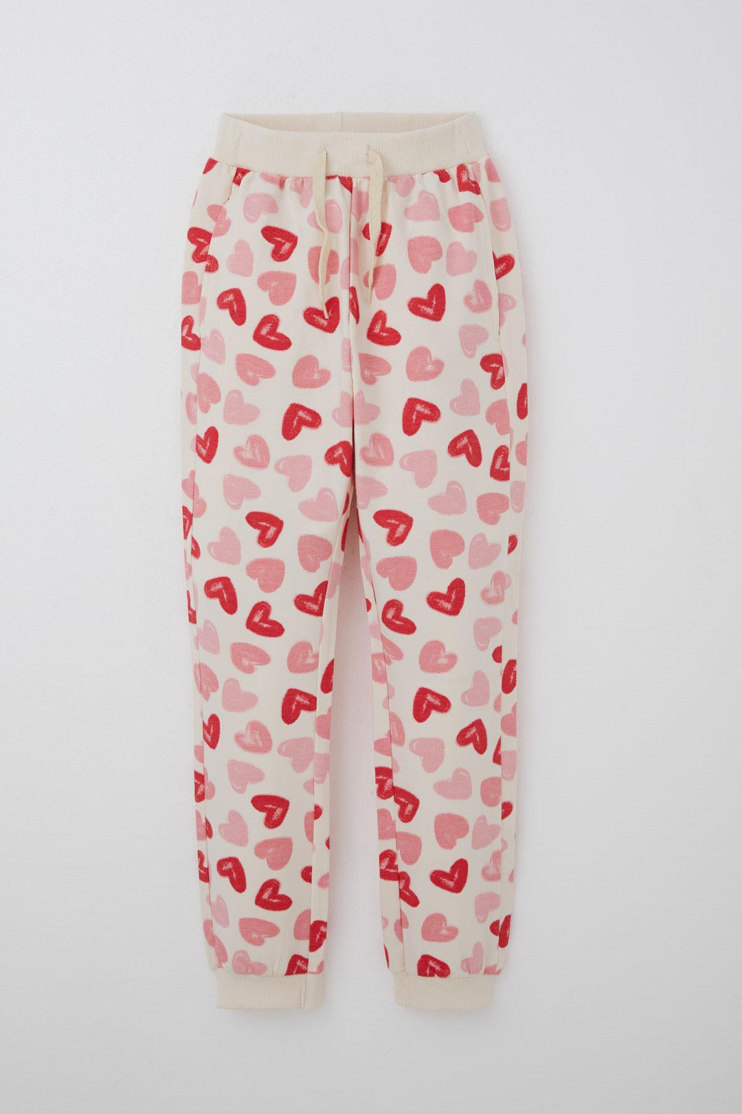 BRE Breeze Girl's Tracksuit Heart Pattern Embossed Printed Back Printed Detail 4-8 Years, Cream - Timmins