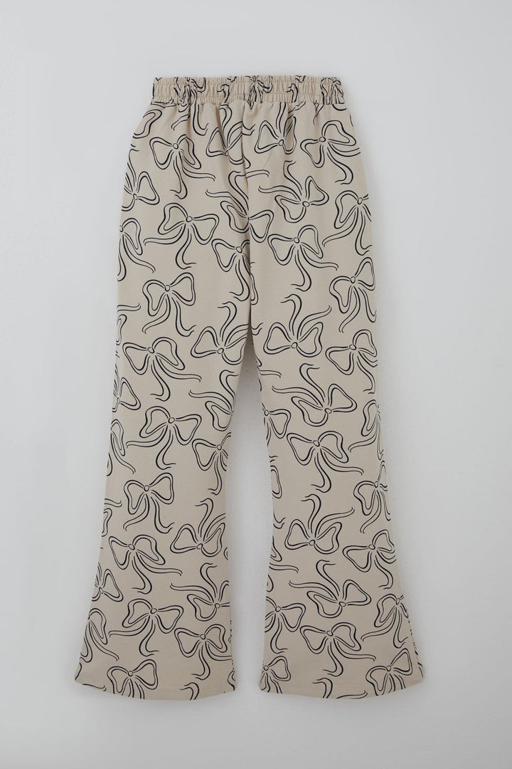 BRE Breeze Kız Çocuk Eşofman Takımı Kurdele Desenli Bel Kısmı Lastikli 94 Yaş, Taş - Cortazar
