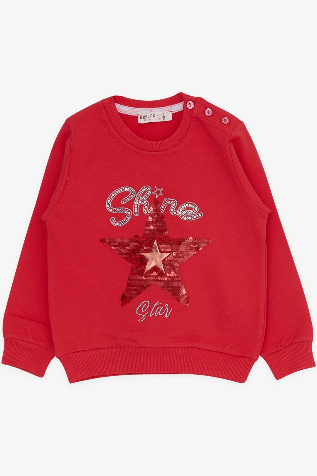 BRE Breeze Girl Child Tracksuit Set Sequined Star 2-6 Years, Pomegranate - Vergína