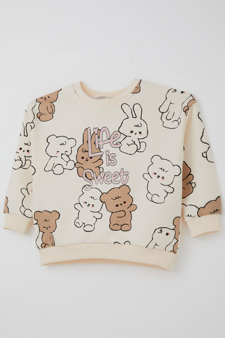 BRE Breeze Girl's Tracksuit Cute Friends 2-6 Years, Cream - San Cristóbal