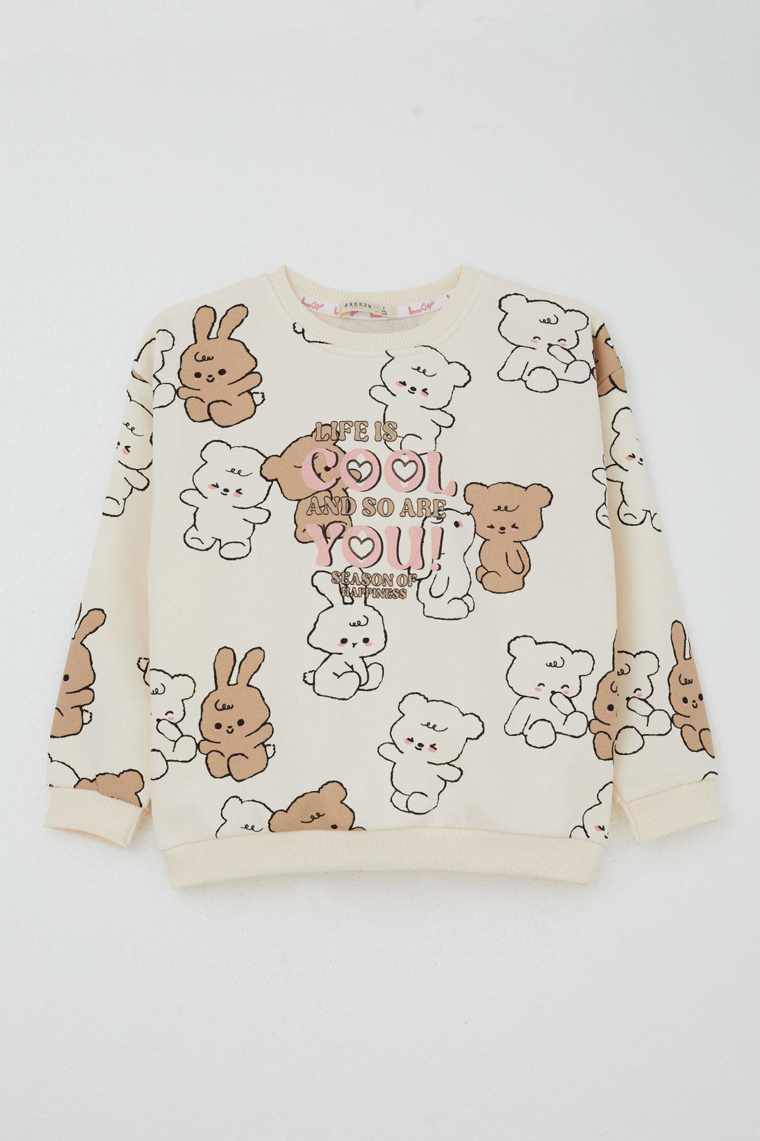 BRE Breeze Girl Child Tracksuit Cute Friends 4-8 Years, Cream - Villaflores