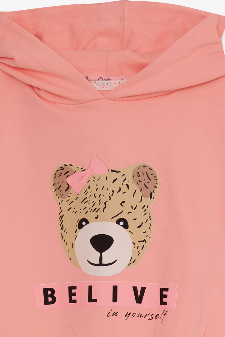 BRE Breeze Girl's Tracksuit Cute Bear Printed 50 Years, Salmon - Yevpatoriia