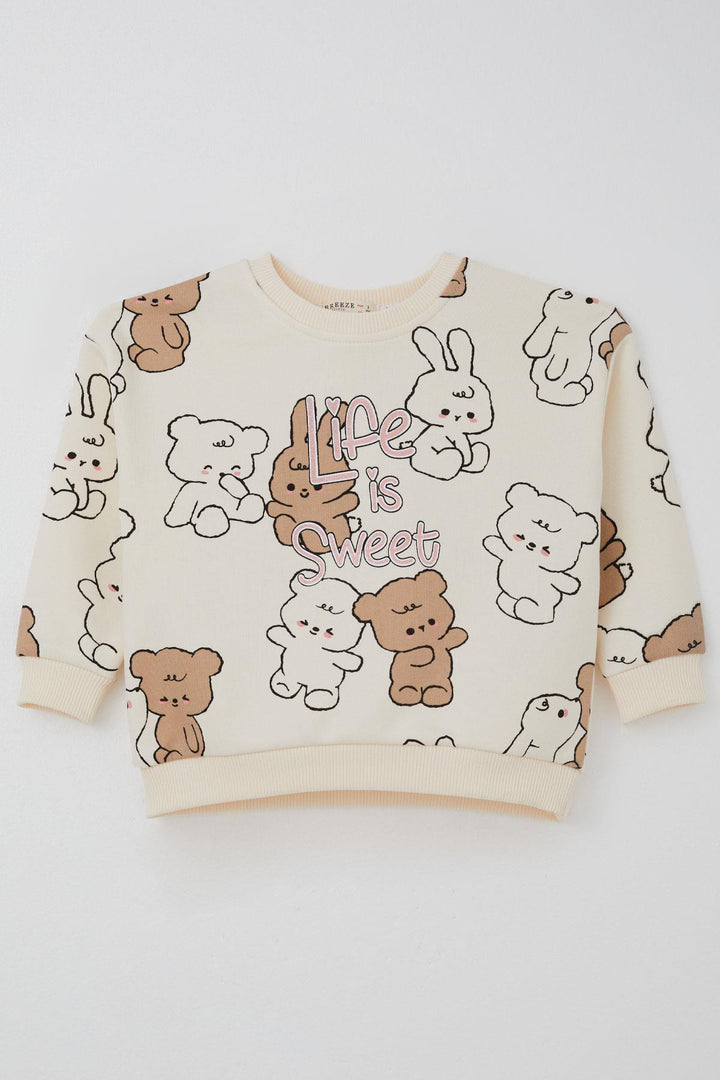 BRE Breeze Girl's Tracksuit Cute Friends 2-6 Years, Cream - San Cristóbal