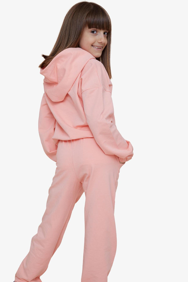 BRE Breeze Girl's Tracksuit Cute Bear Printed 50 Years, Salmon - Yevpatoriia