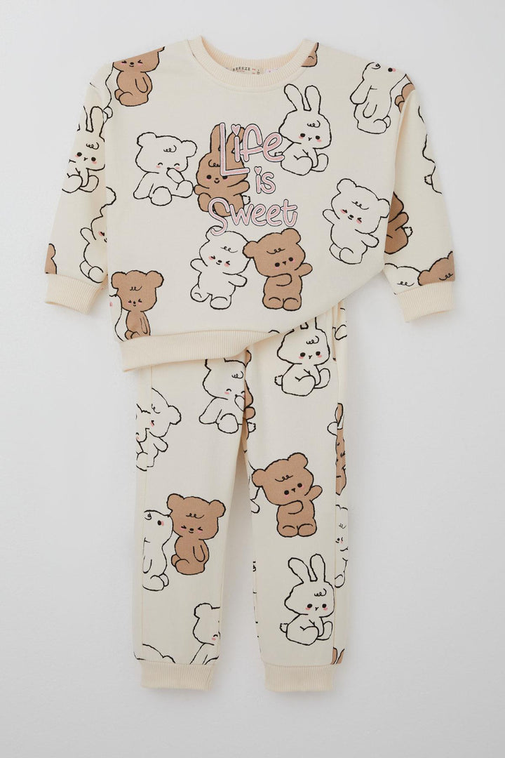 BRE Breeze Girl's Tracksuit Cute Friends 2-6 Years, Cream - San Cristóbal