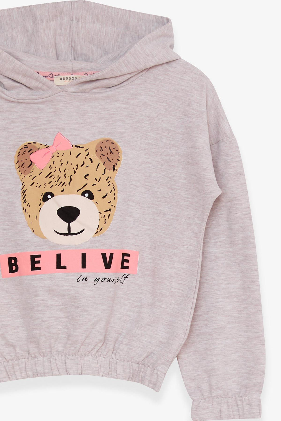 BRE Breeze Girl's Tracksuit Cute Bear Printed 50 Years, Beige Melange - Kropyvnytskyi