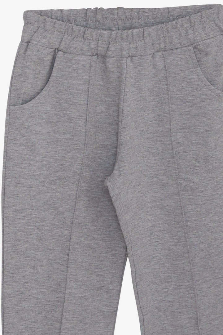 BRE Breeze Girl's Glitter Printed Tracksuit, 82 Years, Grey Melange - Walton upon Thames