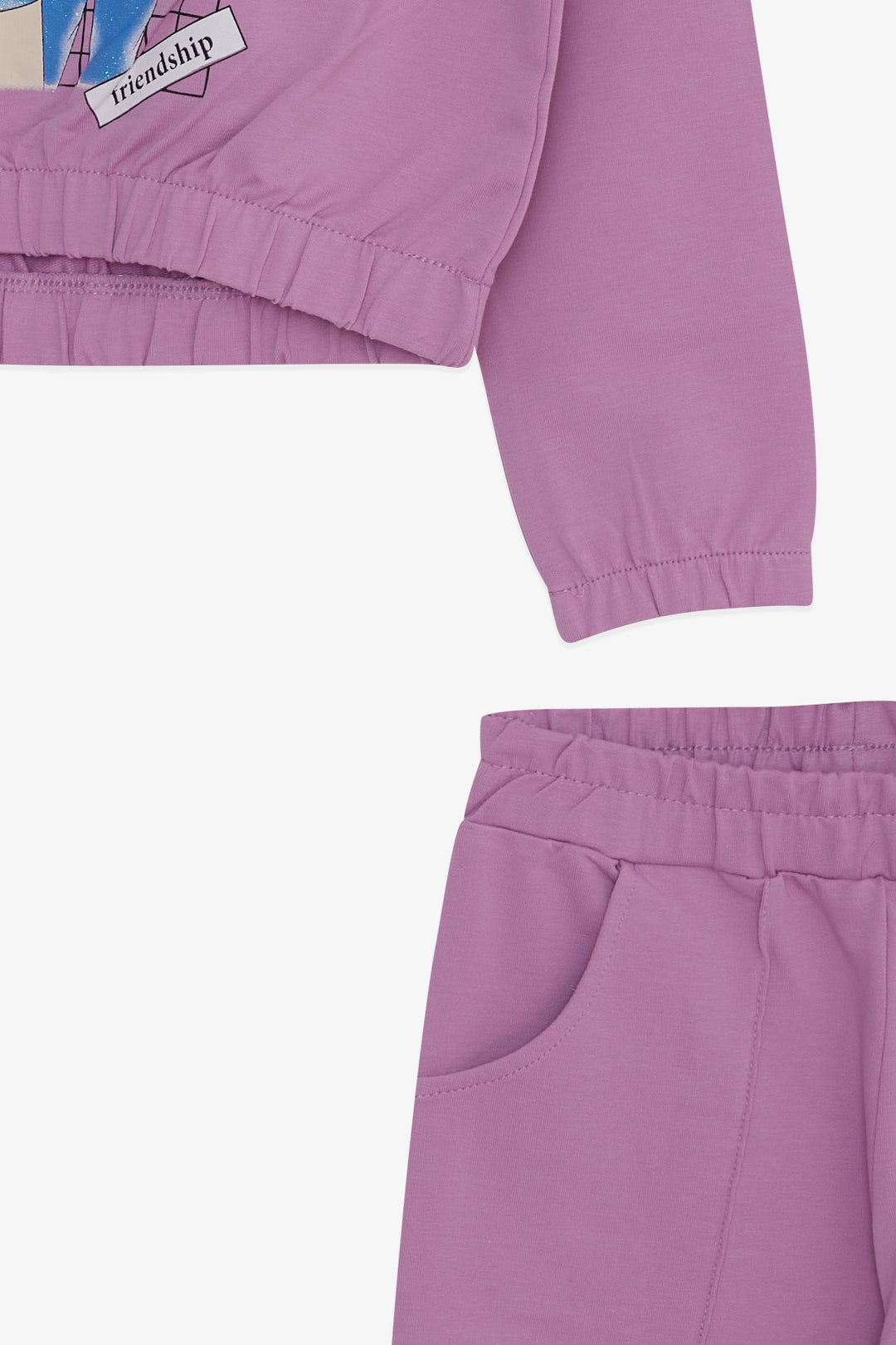 BRE Breeze Girl's Tracksuit with Glittery Girl Print, 82 Years, Purple - Corigliano Calabro