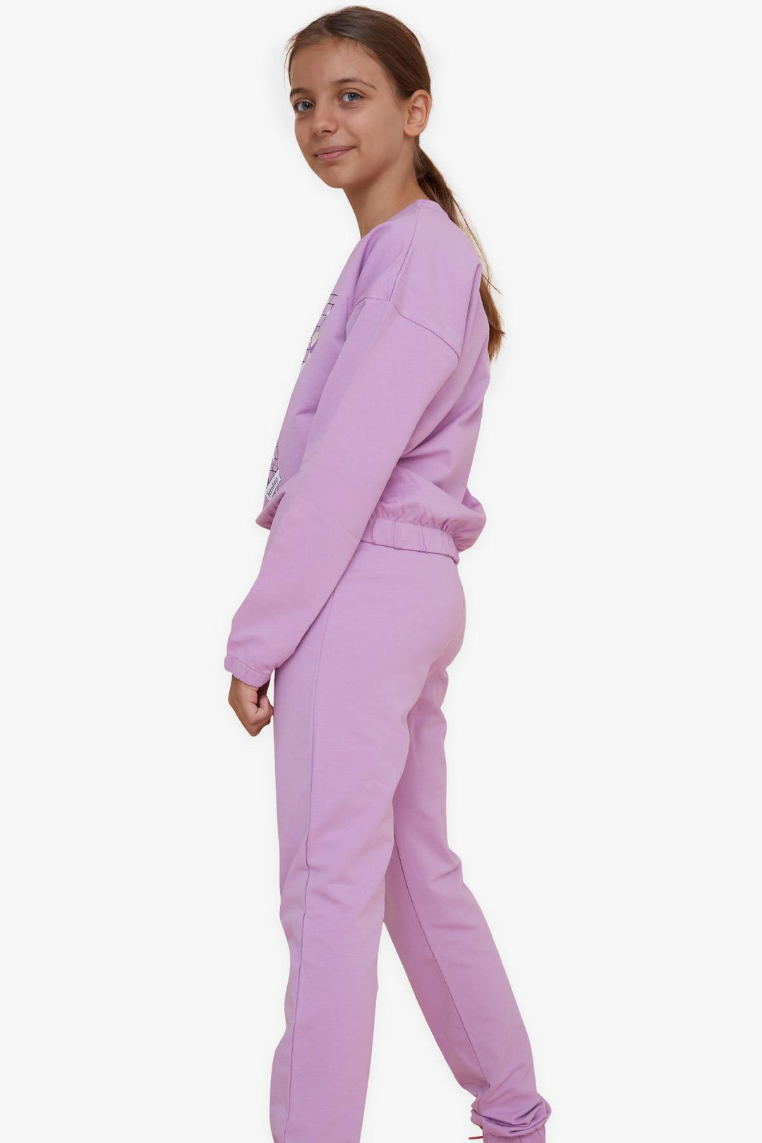 BRE Breeze Girl's Tracksuit with Glittery Girl Print, 82 Years, Purple - Corigliano Calabro