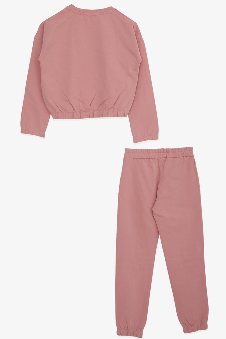 BRE Breeze Girl's Tracksuit with Glittery Girl Print, 82 Years, Rose Pink - Marion