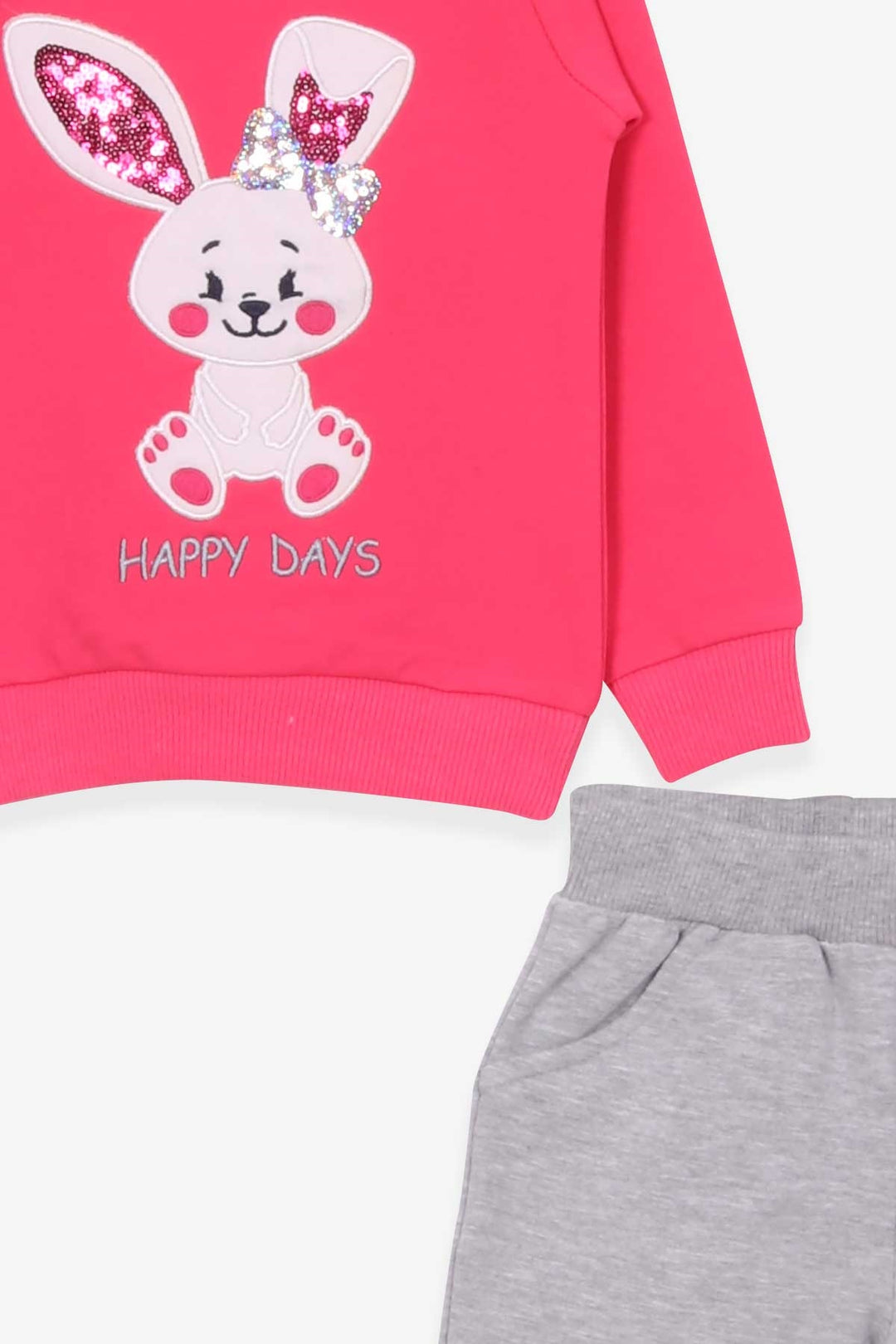 BRE Breeze Girl's Tracksuit with Rabbit Embroidery, 1-4 Years, Pink - Lucena