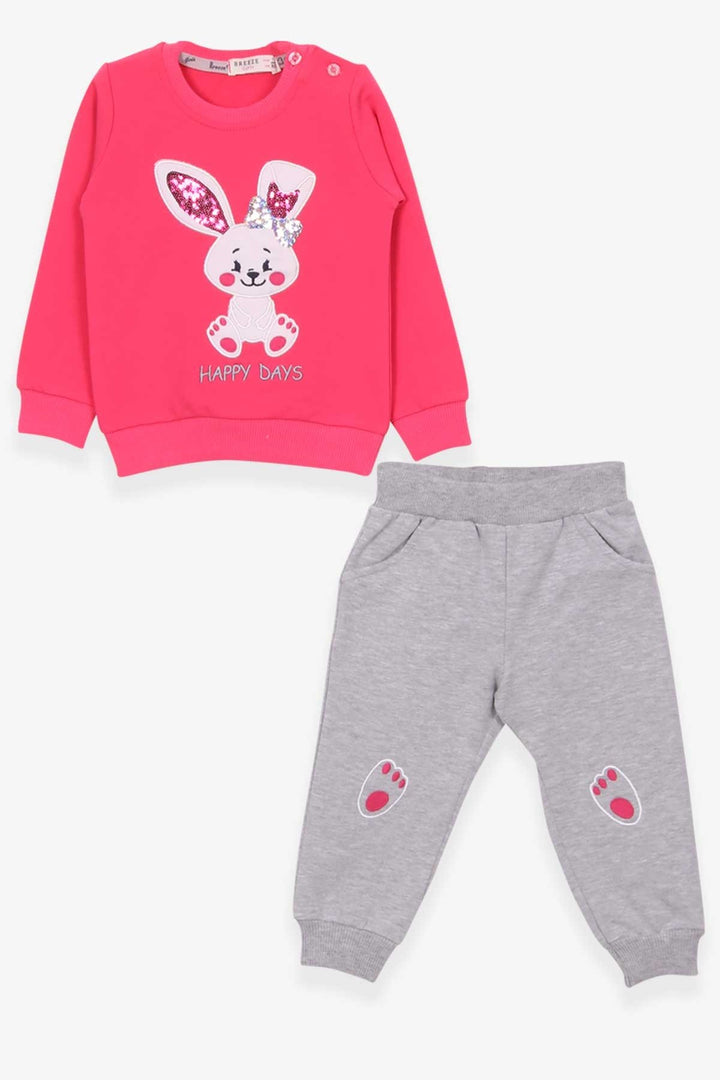 BRE Breeze Girl's Tracksuit with Rabbit Embroidery, 1-4 Years, Pink - Lucena