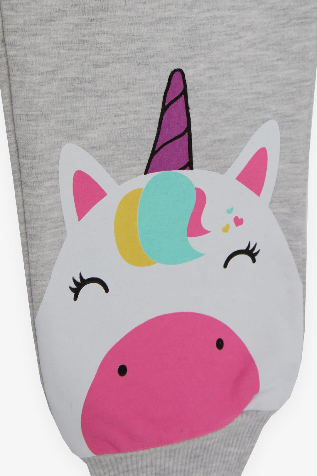 BRE Breeze Girl Child Tracksuit Unicorn Printed 1-4 Years, Light Grey Melange - Miami