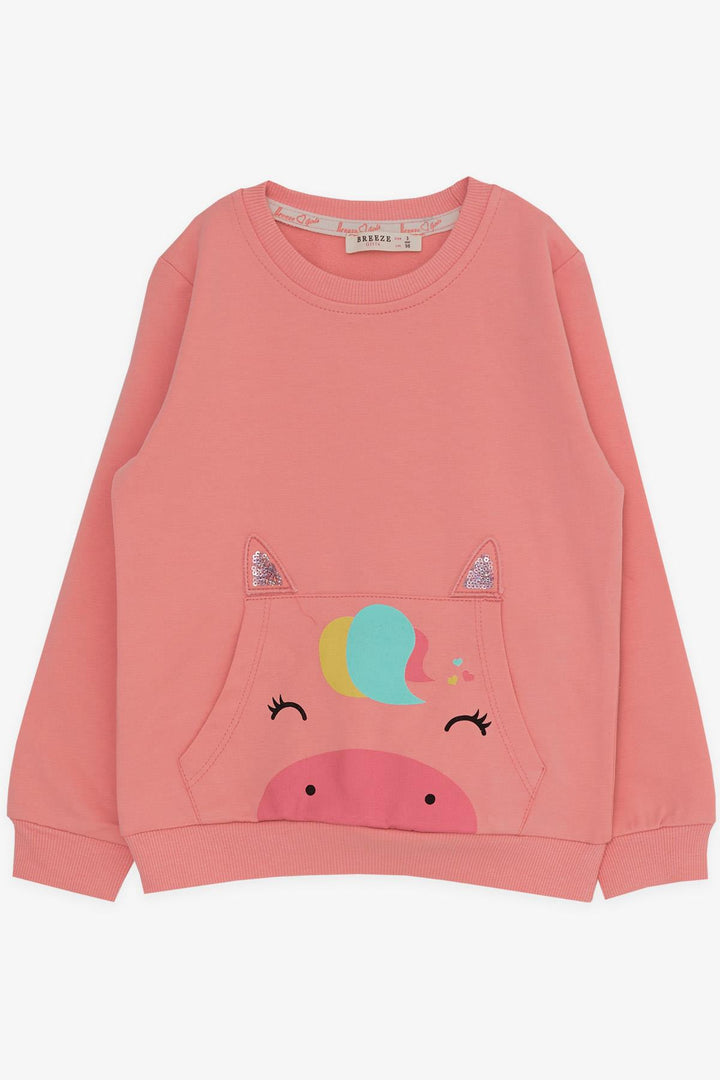BRE Breeze Girl Child Tracksuit Unicorn Printed 1-4 Years, Powder - Xicotepec de Juárez