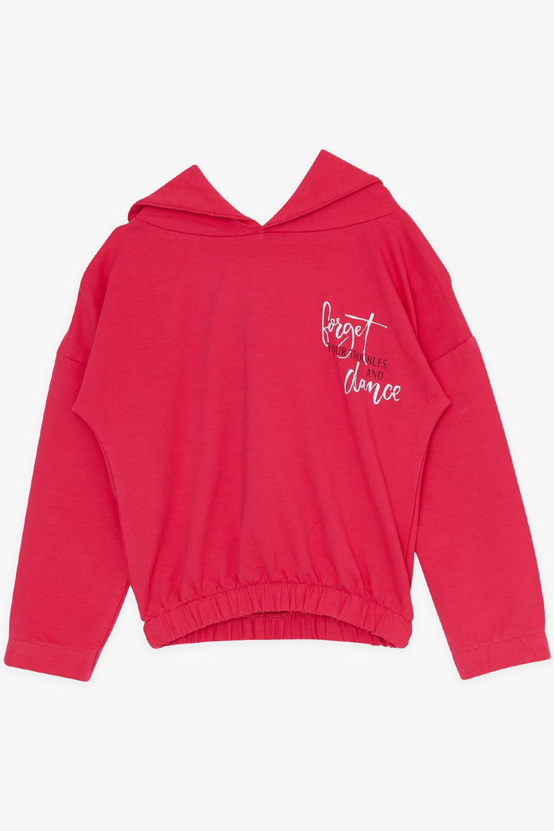 BRE Breeze Girl Child Tracksuit Set with Printed Hooded Pocket 3-7 Years, Fuchsia - Hollywood