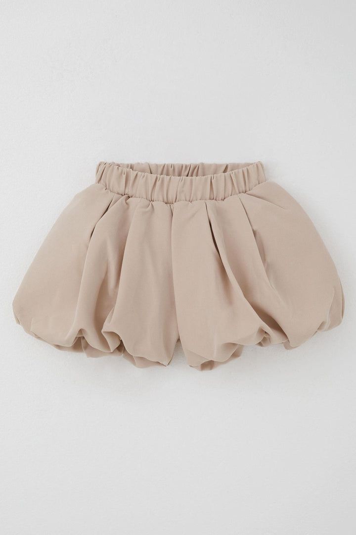 BRE Breeze Girl Child Skirt-Looking Balloon Shorts with Elastic Waist Detail, Beige, 84 Years - Garges-lès-Gonesse