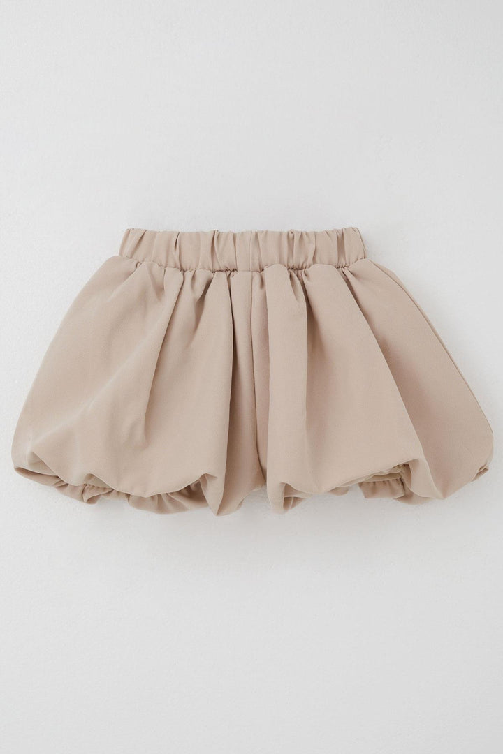 BRE Breeze Girl Child Skirt-Looking Balloon Shorts with Elastic Waist Detail, Beige, 84 Years - Garges-lès-Gonesse