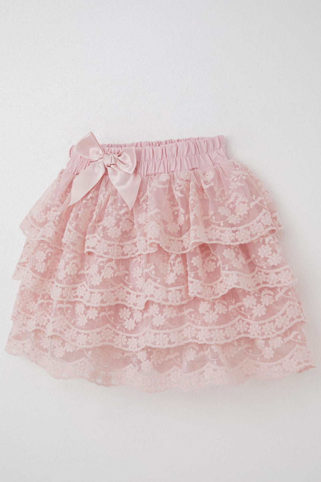 BRE Breeze Girl's Skirt with Lace Bow Embellished Embroidery, 50 Years, Pink - Ciudad Benito Juárez