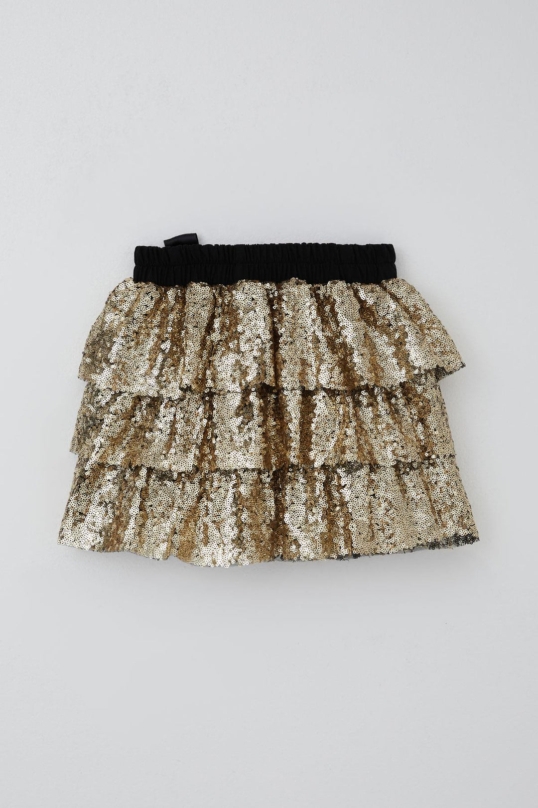 BRE Breeze Girl's Layered Skirt with Sequins and Bow Accessories, 50 Years, Gold - Hürth