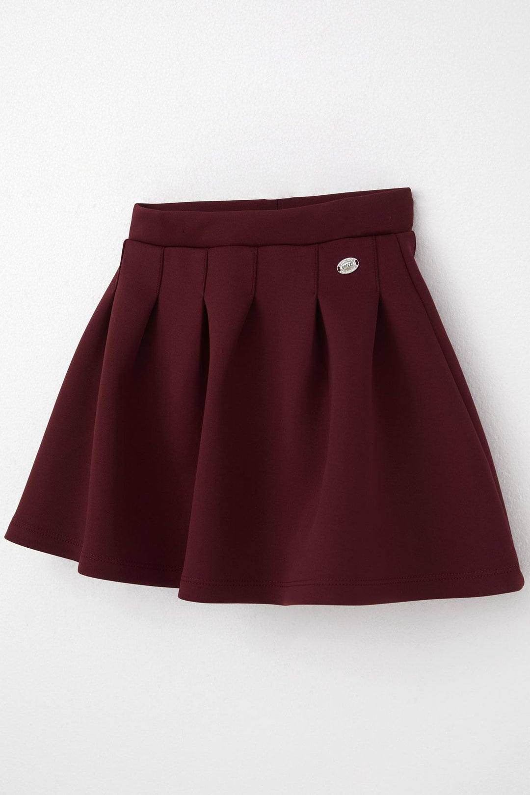 BRE Breeze Girl's Skirt with Ruffle Detail and Emblem, 84 Years, Burgundy - Rock Island