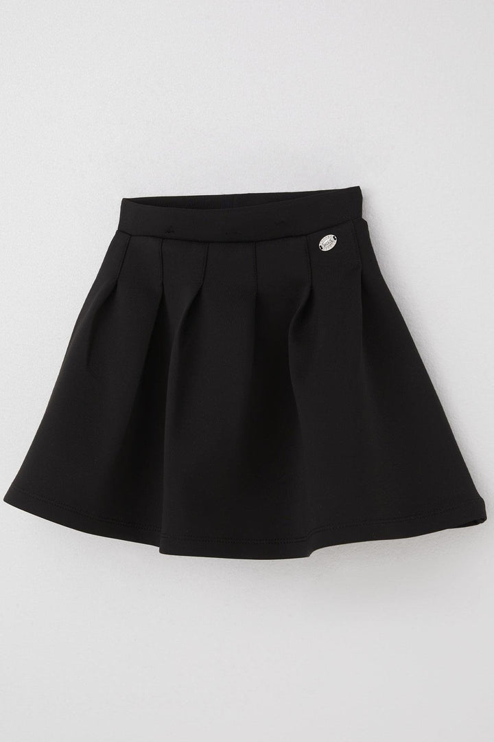 BRE Breeze Girl's Skirt with Ruffle Detail and Emblem, 84 Years, Black - Texcoco