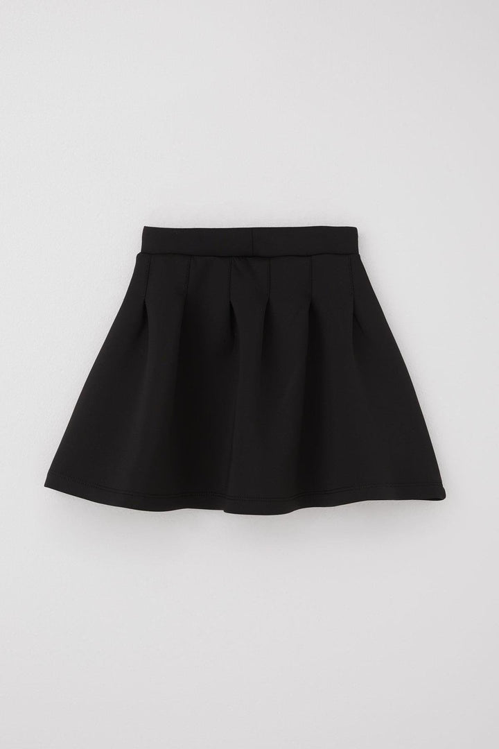 BRE Breeze Girl's Skirt with Ruffle Detail and Emblem, 84 Years, Black - Texcoco