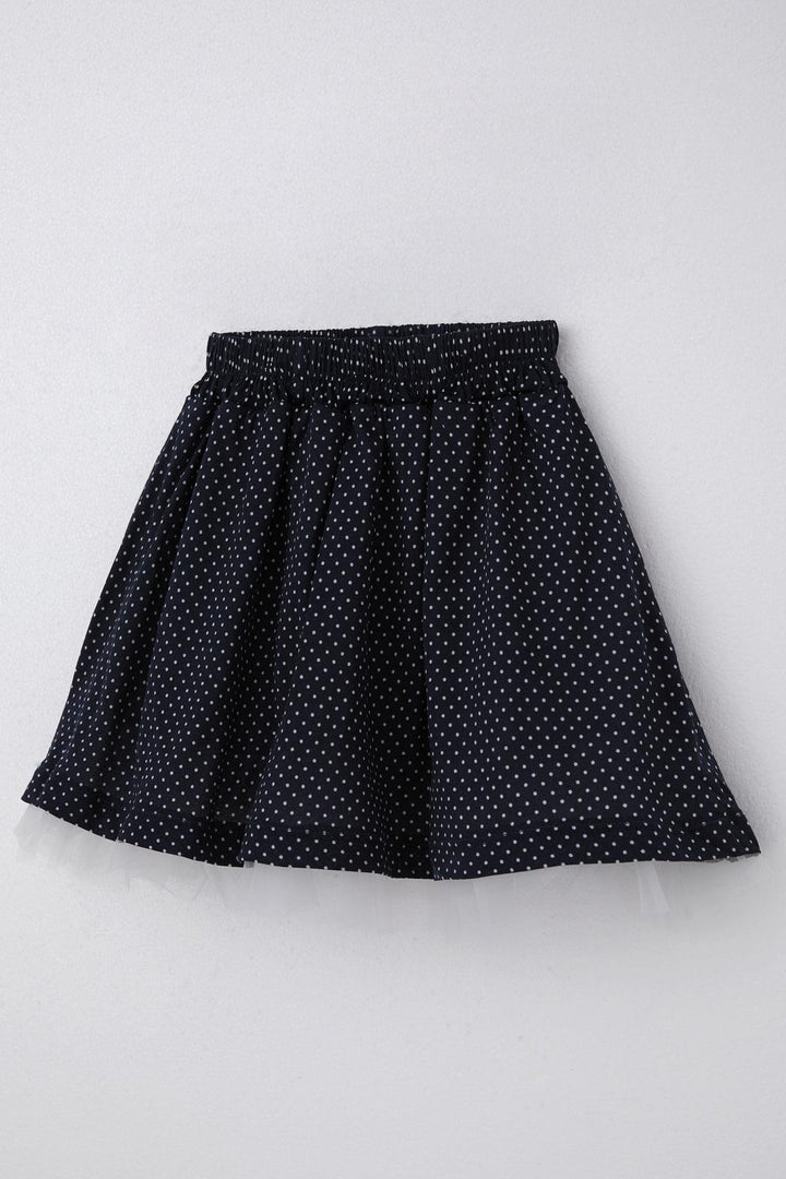 BRE Breeze Girl's Skirt with Polka Dot Pattern Tulle 3-8 Years, Navy Blue - Gennevilliers