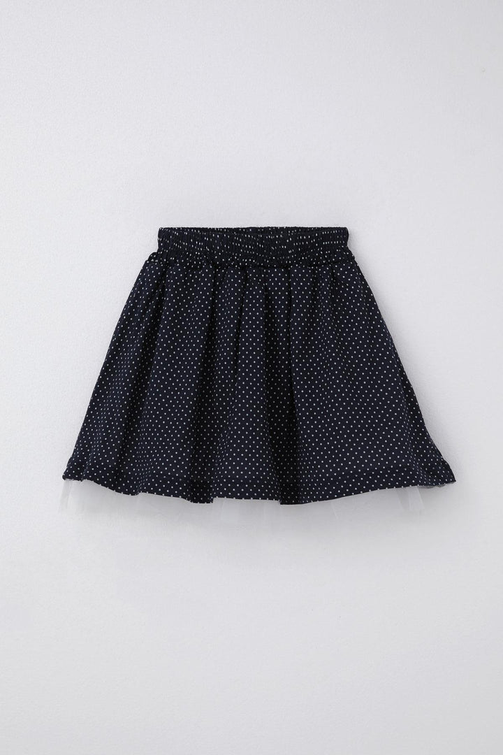 BRE Breeze Girl's Skirt with Polka Dot Pattern Tulle 3-8 Years, Navy Blue - Gennevilliers