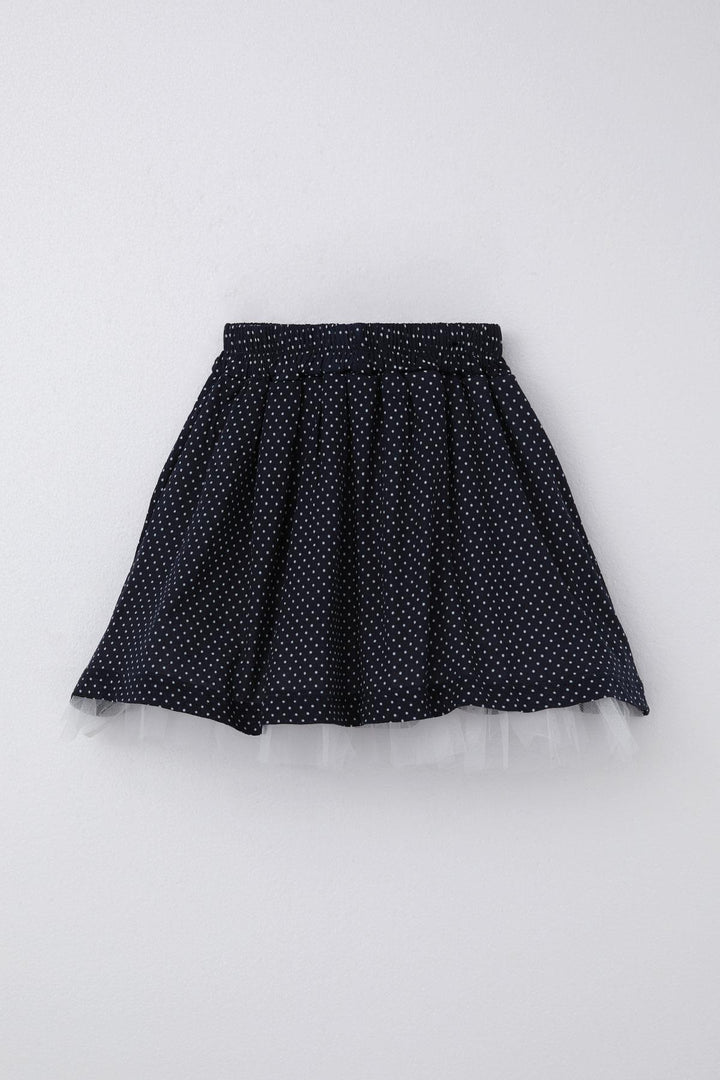 BRE Breeze Girl's Skirt with Polka Dot Pattern Tulle 3-8 Years, Navy Blue - Gennevilliers