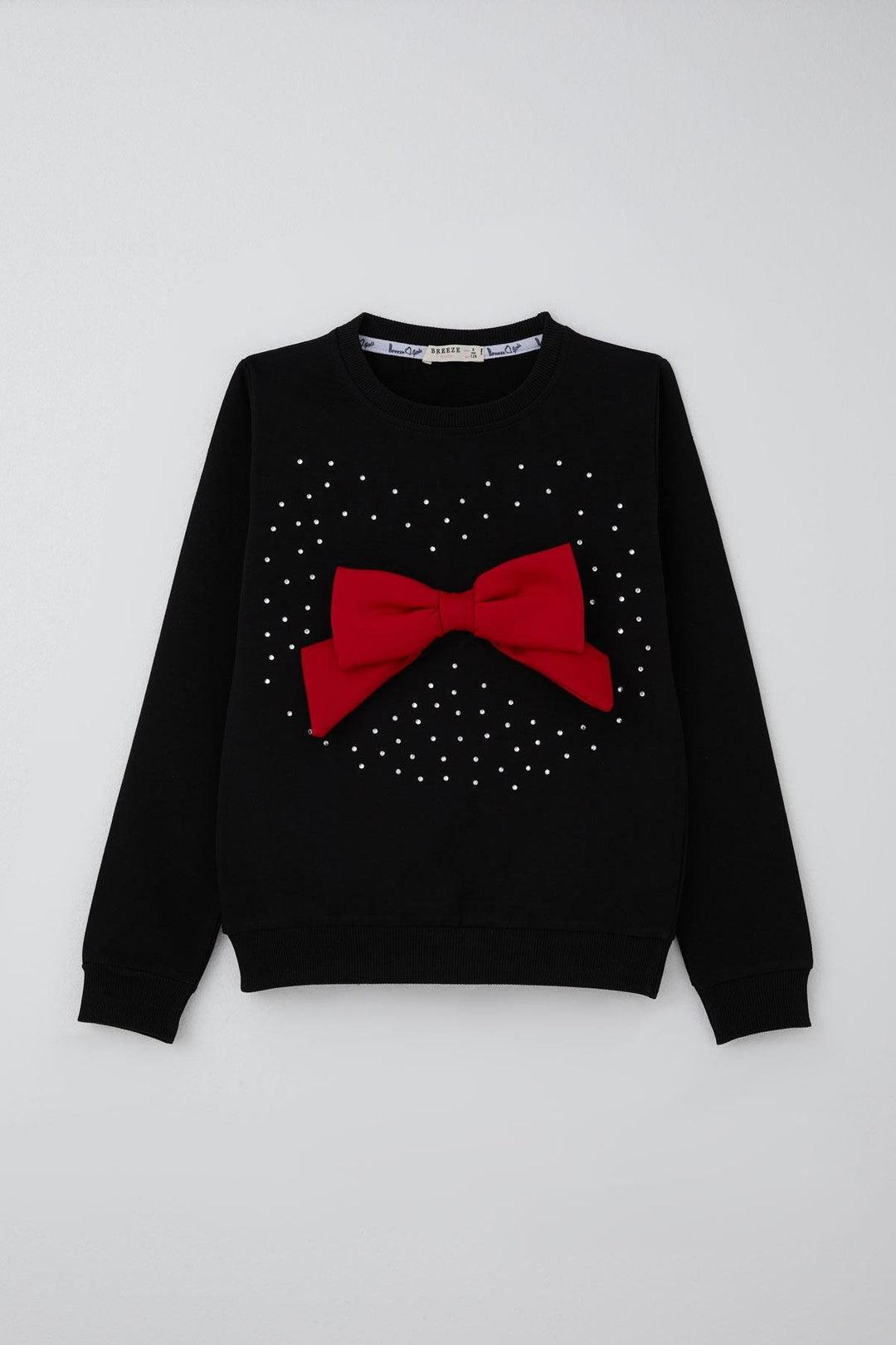 BRE Breeze Girl Child Skirt Suit with Stone Embroidery and Bow Accessory, 62 Years, Black - Nettetal