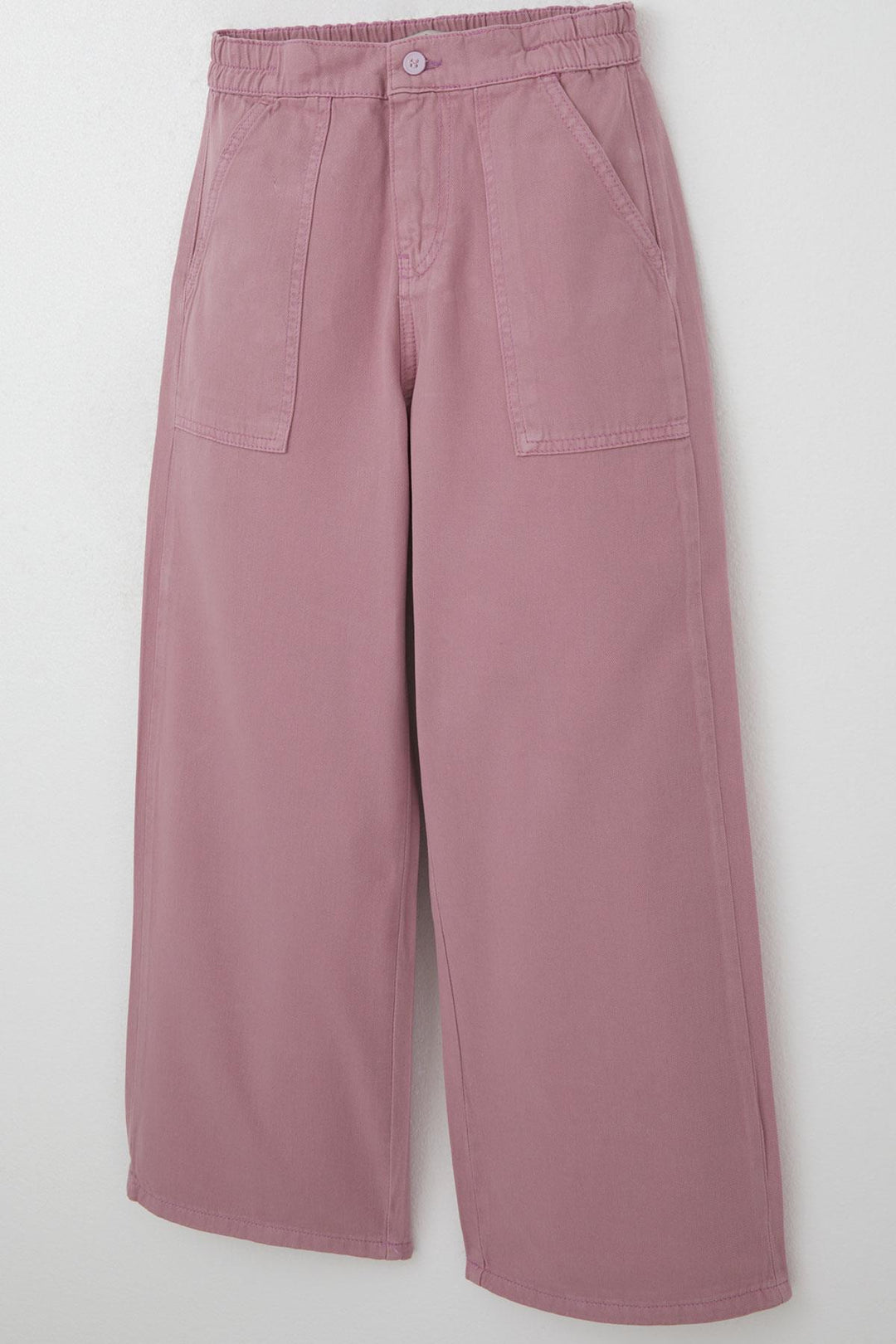 BRE Breeze Girl's Gabardine Pants Wide Leg Elastic Waist 5-9 Years, Pink - Brianka