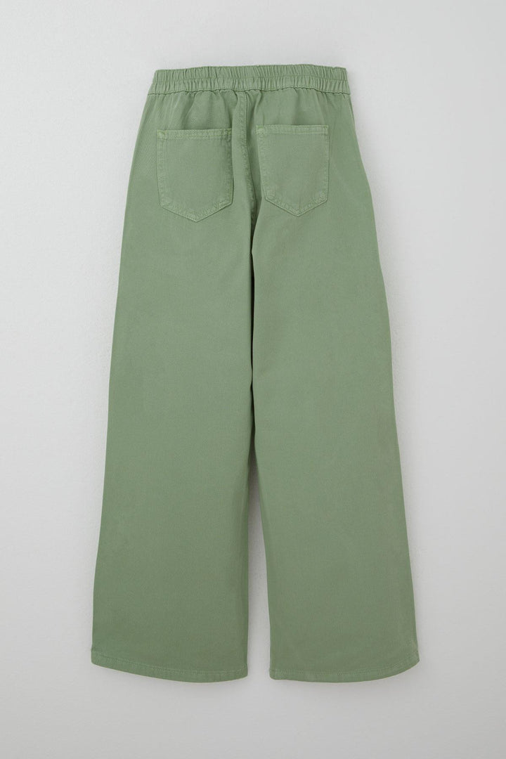 BRE Breeze Girls' Gabardine Pants Wide Leg Elastic Waist 104 Years, Mint Green - Aprilia