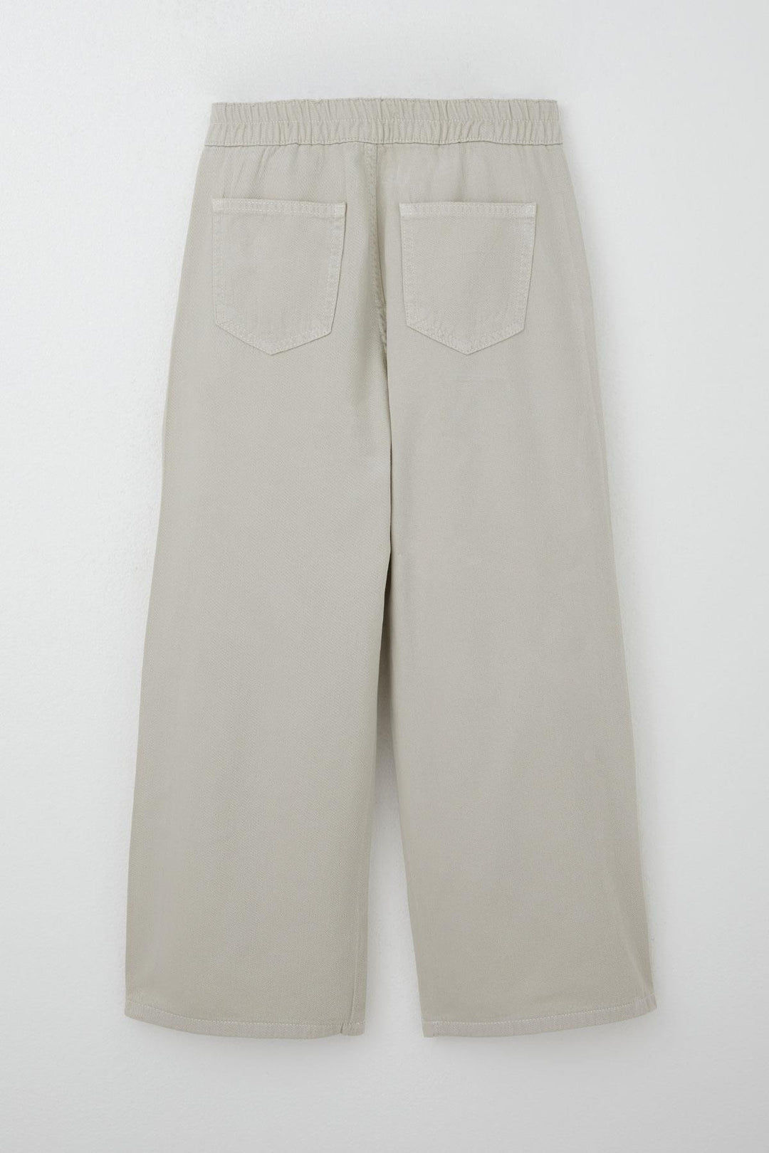 BRE Breeze Girl's Gabardine Pants Wide Leg Elastic Waist 5-9 Years, Stone - Aalst