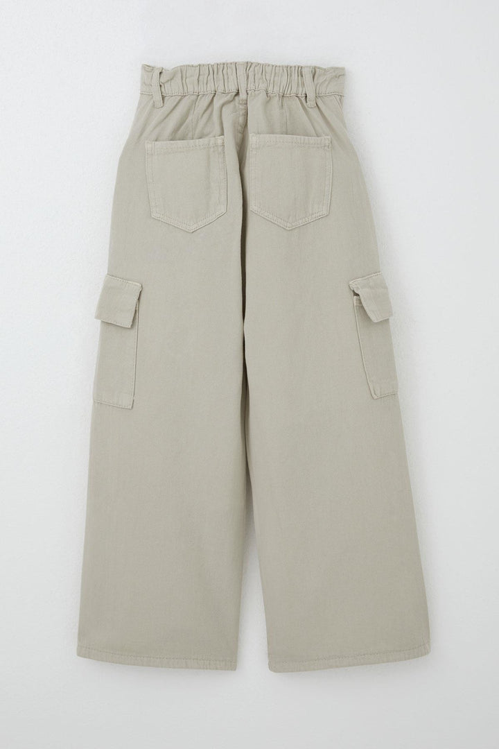 BRE Breeze Girl's Gabardine Pants with Cargo Pockets Detail, 54 Years, Stone - Orsha