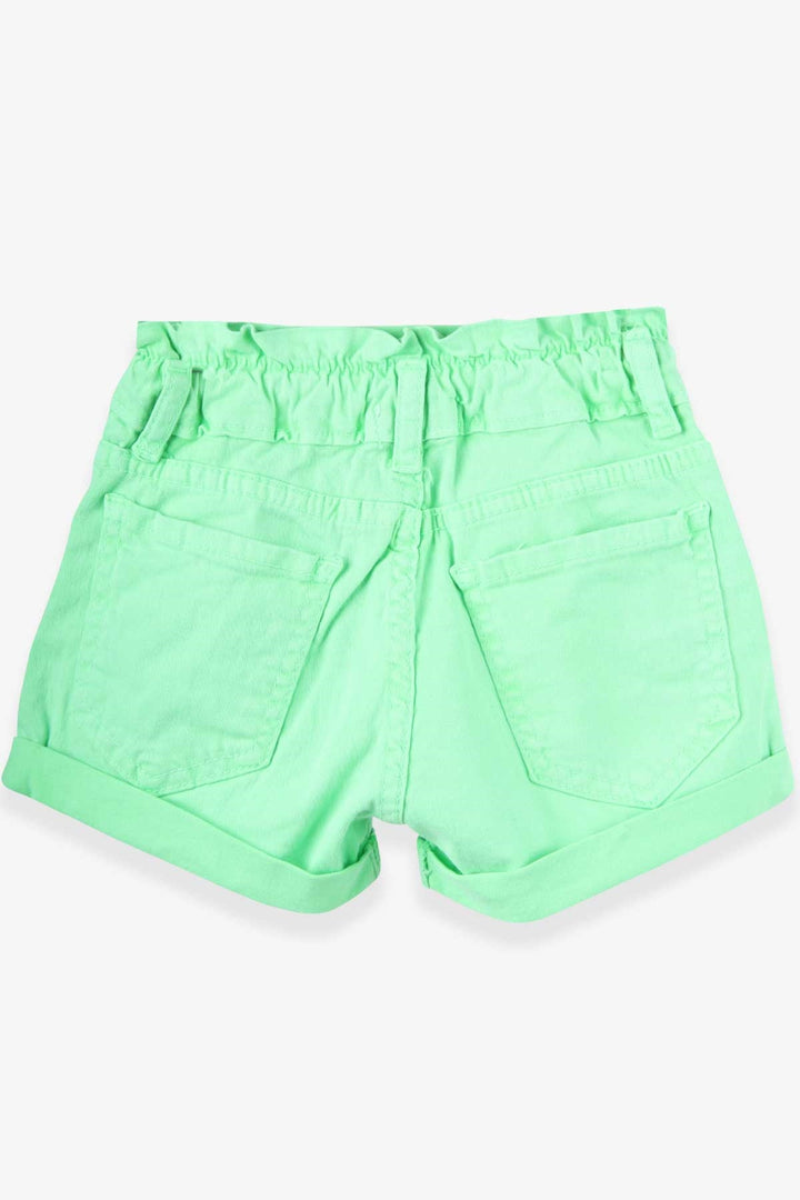 BRE Breeze Girl's Gabardine Shorts with Anklet, 3-8 Years, Neon Green - Brant