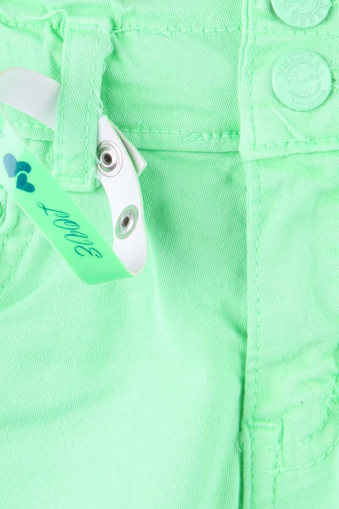 BRE Breeze Girl's Gabardine Shorts with Anklet, 3-8 Years, Neon Green - Brant