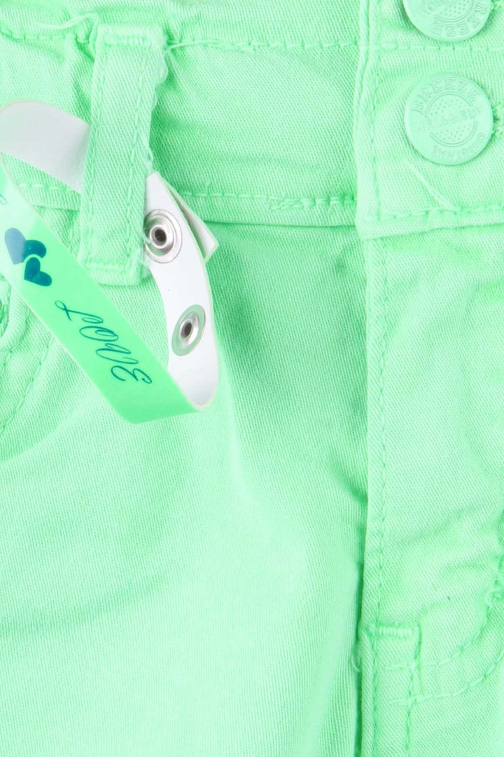 BRE Breeze Girl's Gabardine Shorts with Anklet, 3-8 Years, Neon Green - Brant