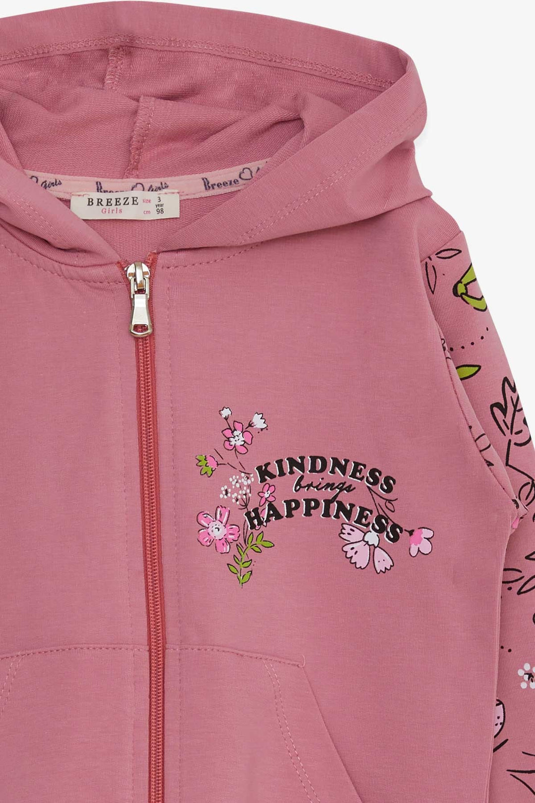 BRE Breeze Girl's Cardigan Flower Printed 1-4 Years, Rose Pink - Weert