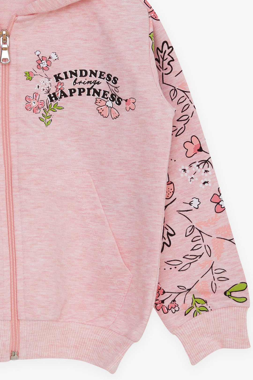 BRE Breeze Girl's Cardigan Flower Printed 1-4 Years, Salmon Melange - Hürth