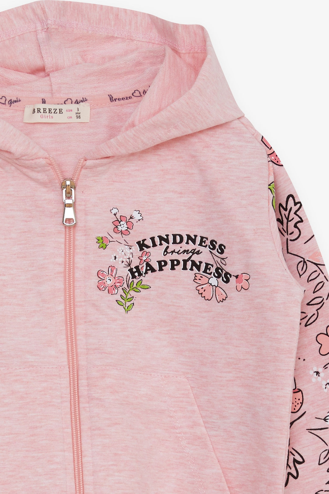BRE Breeze Girl's Cardigan Flower Printed 1-4 Years, Salmon Melange - Hürth