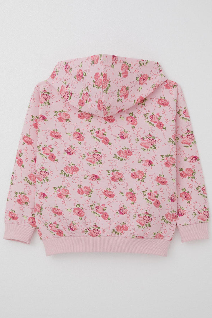 BRE Breeze Girl's Hoodie with Flower Pattern Zipper 1.5-5 Years, Pink - Brest