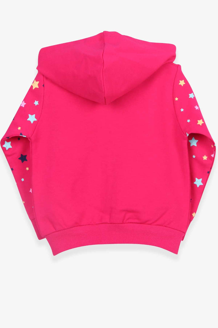 BRE Breeze Girl's Cardigan with Patterned Printed Sleeves, 1-4 Years, Fuchsia - Oildale