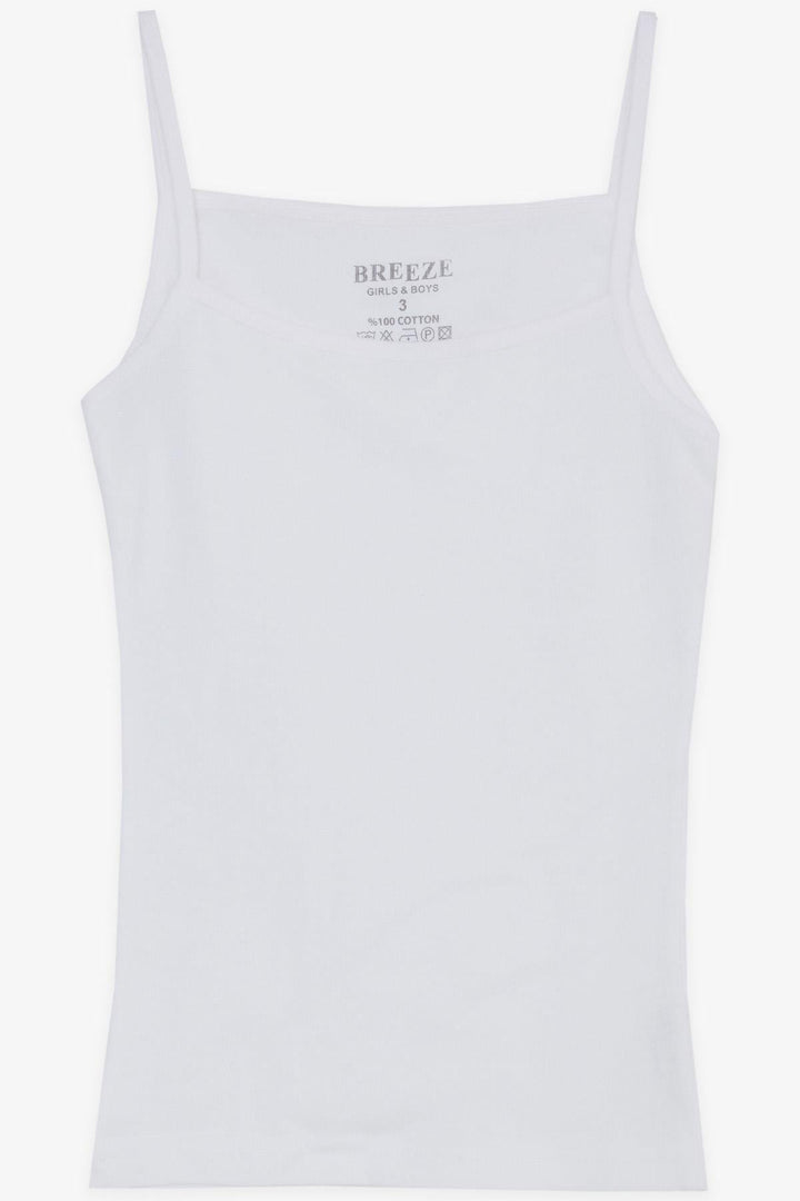 BRE Breeze Girl's Thin-Strapped Tank Top, 3-7 Years, White - Doetinchem