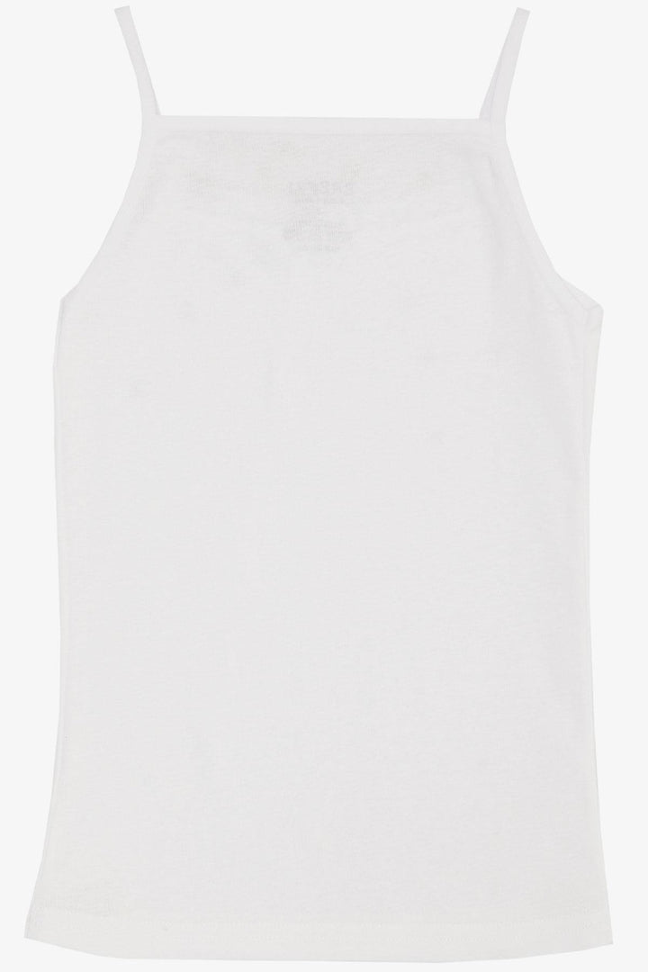 BRE Breeze Girl's Thin-Strapped Lace Tank Top, White, 33 Years - Carcassonne