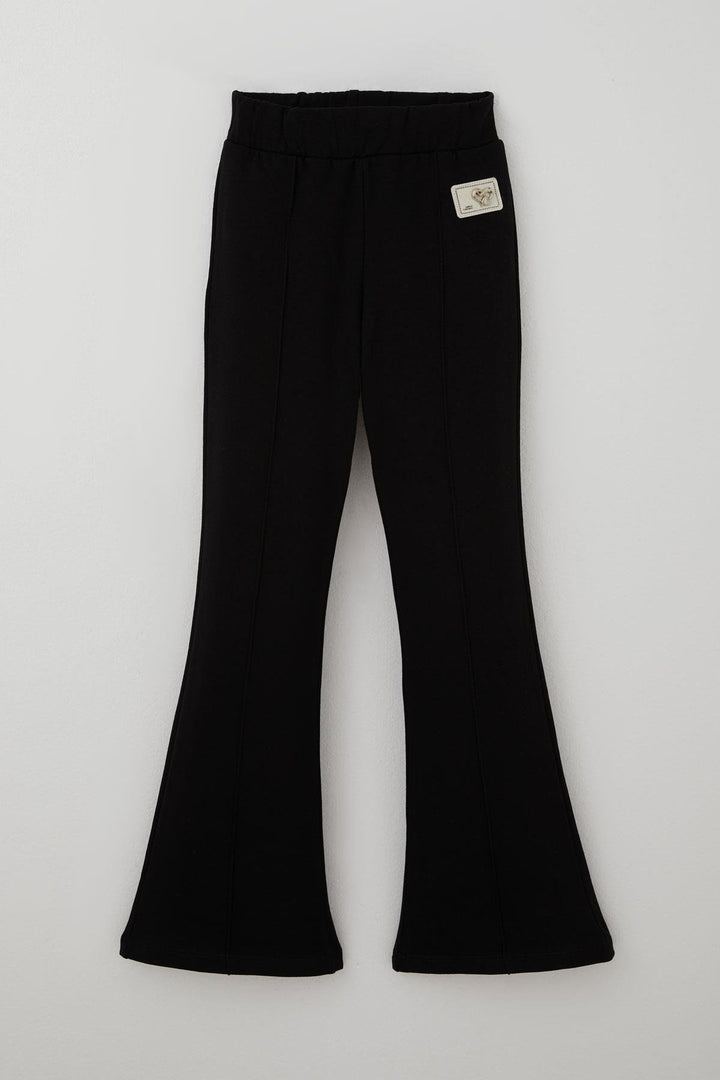 BRE Breeze Girl Child Spanish Bottom Leggings Decorative Metal Heart Embroidered Seam 84 Years, Black - Eisenach