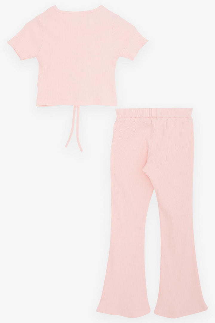 BRE Breeze Girl Child Spanish Pants Leggings مجموعة المحاصيل 50 سنة، سالمون - توميلوسو